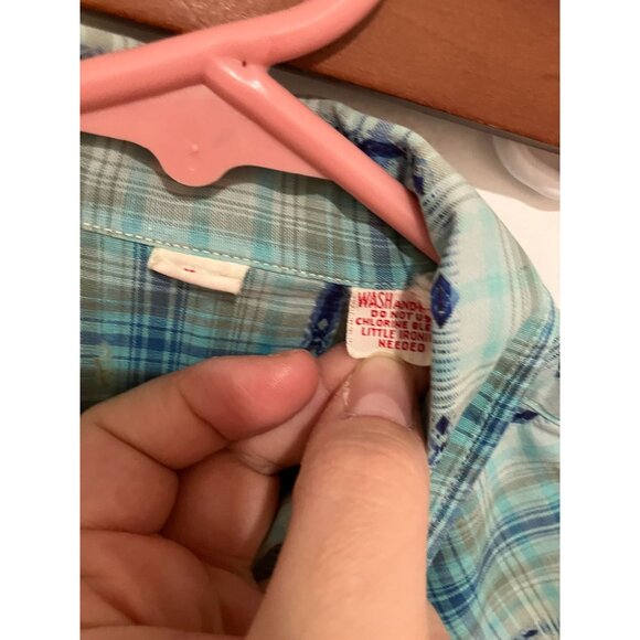 Vintage Western Wear Women's Snap Button Down Shirt, Blue Multi, Size 36 - Picture 6 of 6